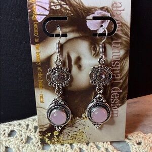rose quartz Dangle Earrings